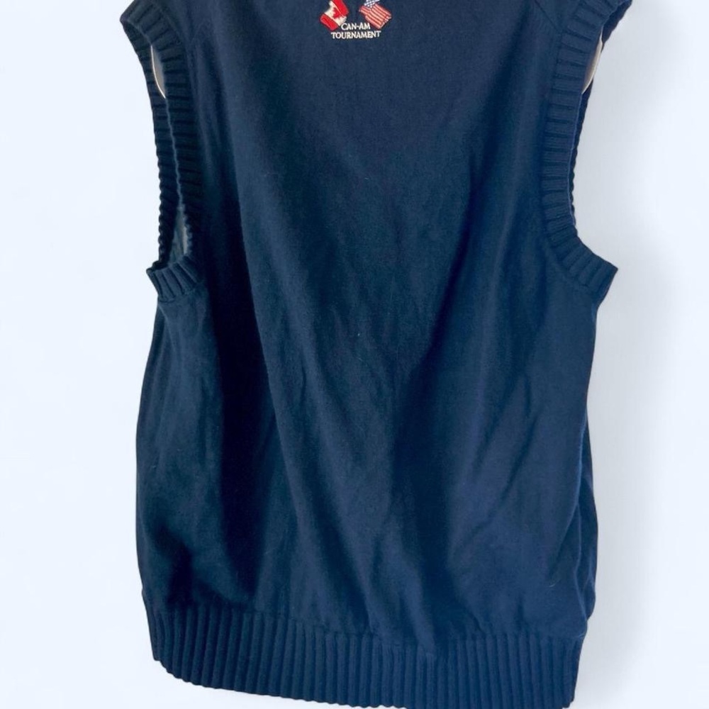 Navy blue vintage sweater vest with zipper finds Martin L - Picture 2 of 5